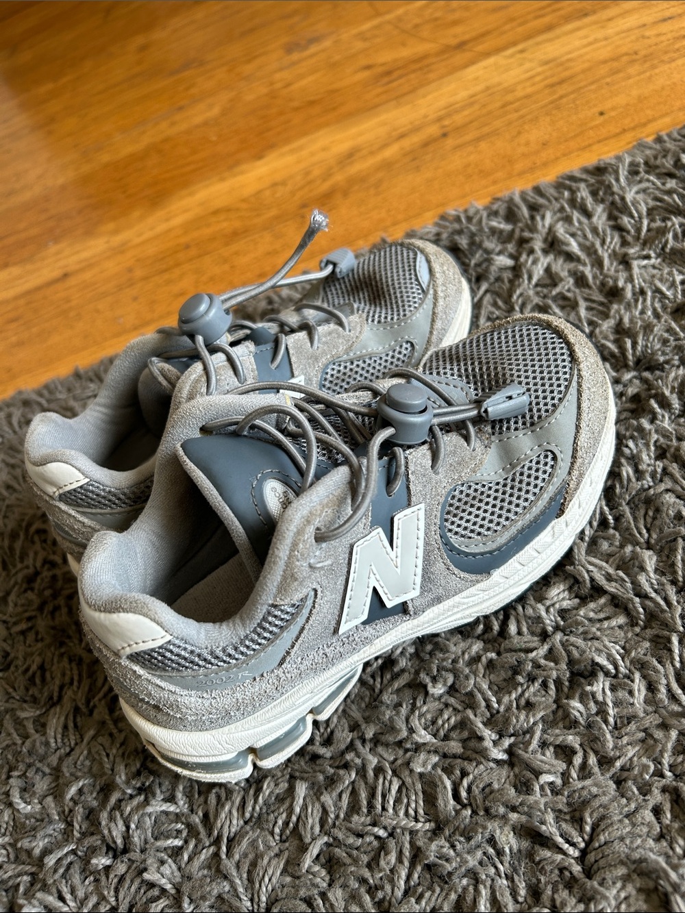 New Balance 2002R Gray Suede Mesh Sneakers Kids Size 13C